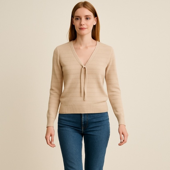 Givenchy- Tie Front Delicate Vintage Sweater - Picture 1 of 7